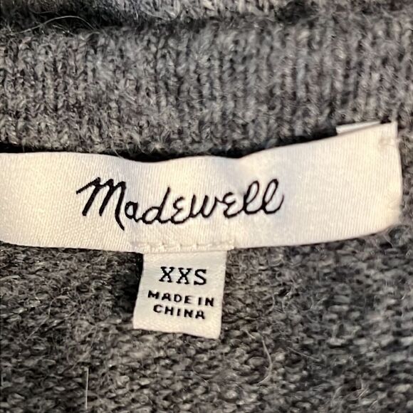 Madewell Merino Wool Alpaca Blend Open Face Grey Cardigan Size XXS - Picture 12 of 13